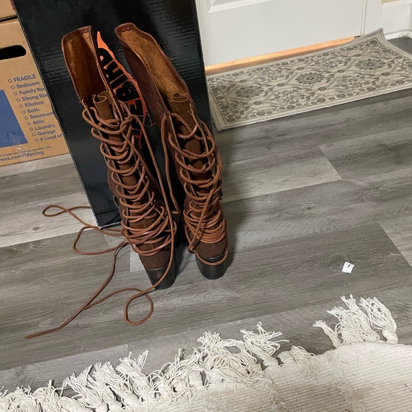 Freebird by Steven Cognac Lace-Up Boots - Picture 10 of 12